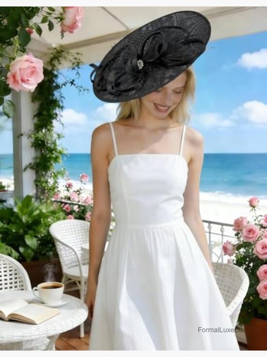 Elegant Flower Mesh Feather Fascinator Hat Headband for Wedding Derby Tea Party main image 6